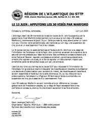 Le 13 juin : appuyons les 30 visés par Warford