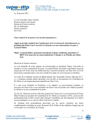 Appel au premier ministre du Canada pour qu’il recommande immédiatement au président des États-Unis d’accorder la clémence...