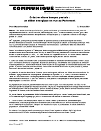 Création d’une banque postale : un débat énergique en vue au Parlement