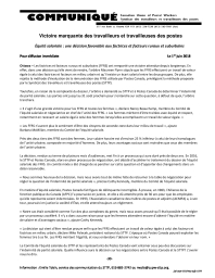 Victoire marquante des travailleurs et travailleuses des postes