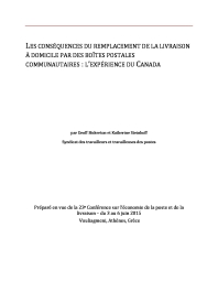 Les conséquences du remplacement de la livraison à domicile par des boîtes postales communautaires : l’expérience du Canada