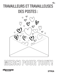 Affiche : Travailleurs et travailleuses des postes : Merci pour tout!