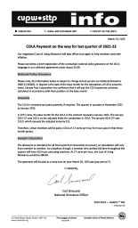 COLA Payment on the way for last quarter of 2022-23