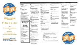 Ordre du jour - Congrès national de 2019