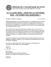 Le 13 juin 2024 : Jour de la victoire des « 30 visés par Warford »